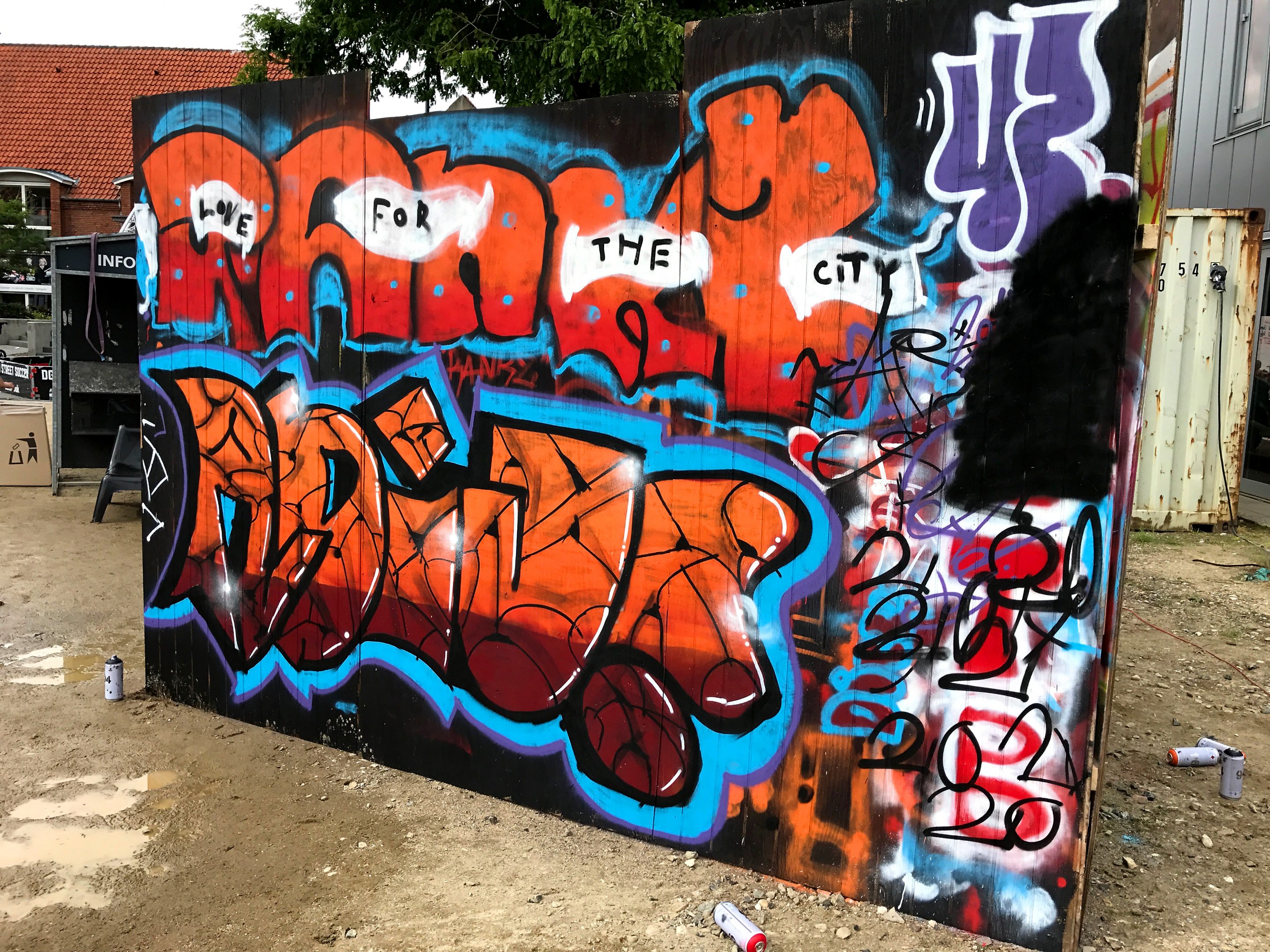 Graffiti piece udført af ung kunstner til Street Attack 2017 i Silkeborg